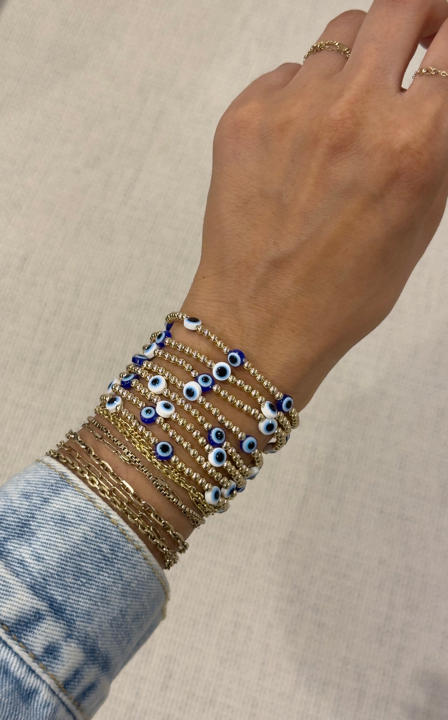 Gold Beaded Evil Eye