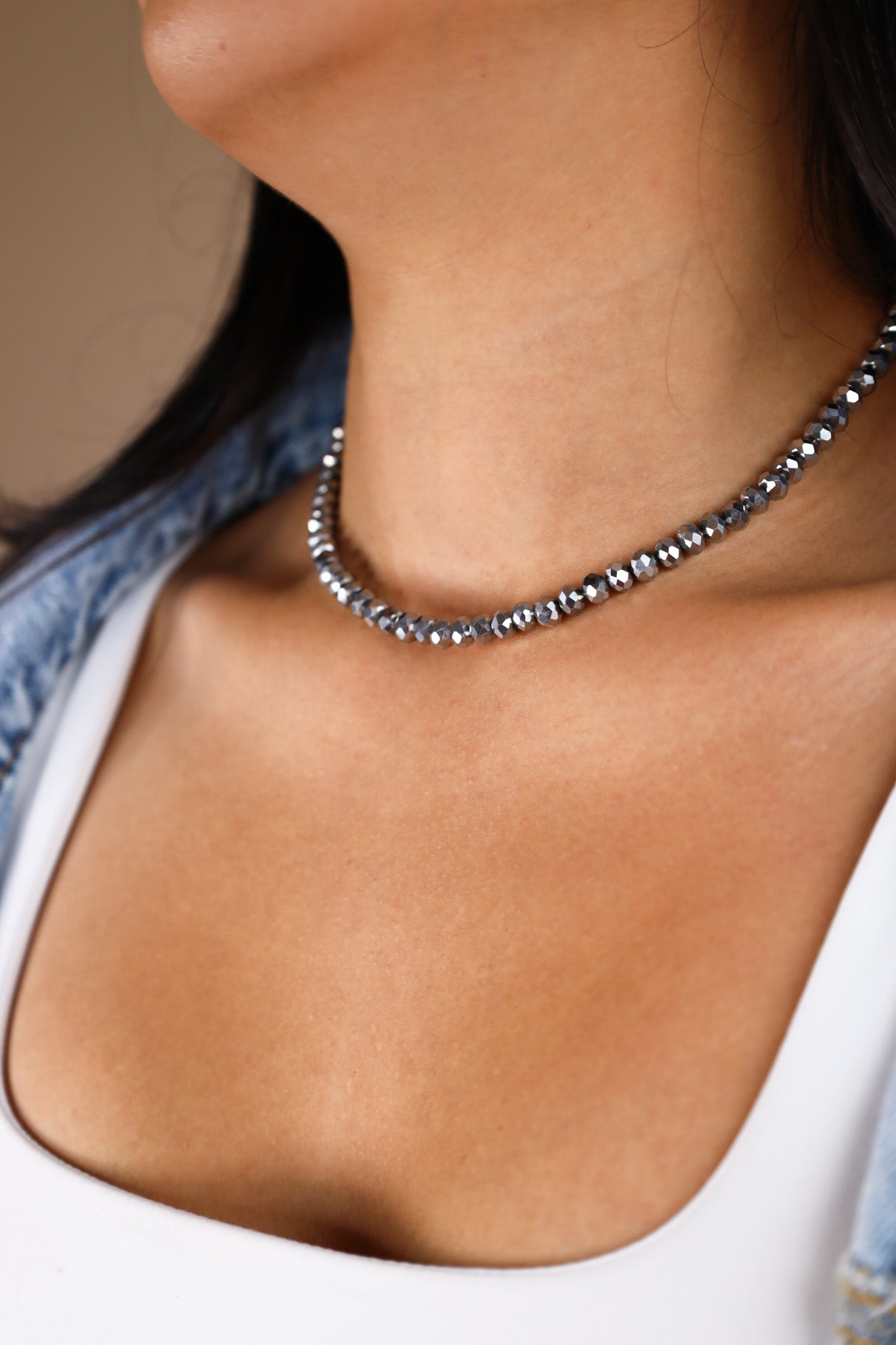 Silver Crystalline Necklace