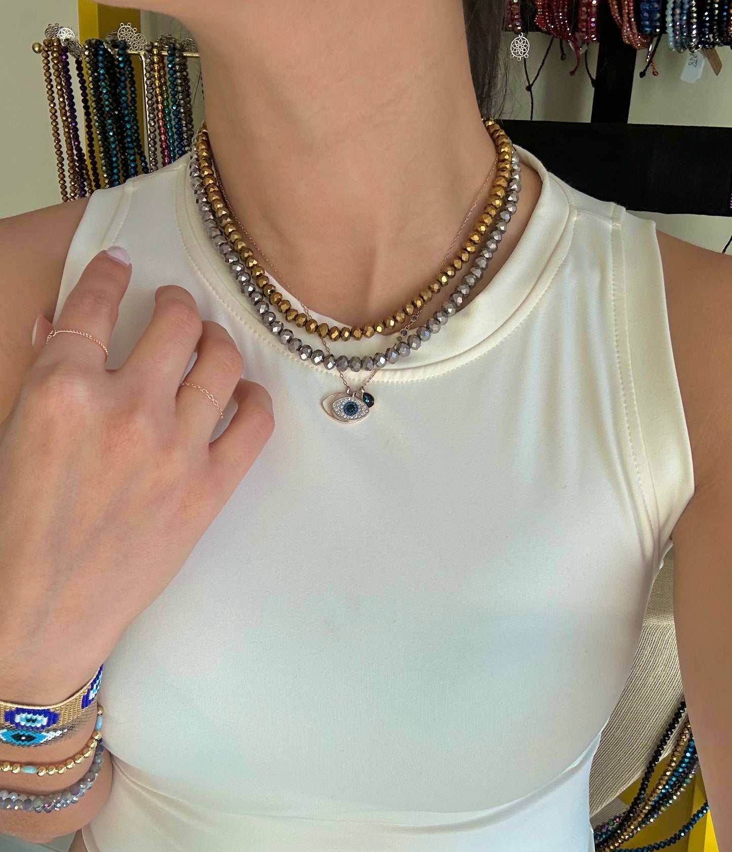 Silver Crystalline Necklace