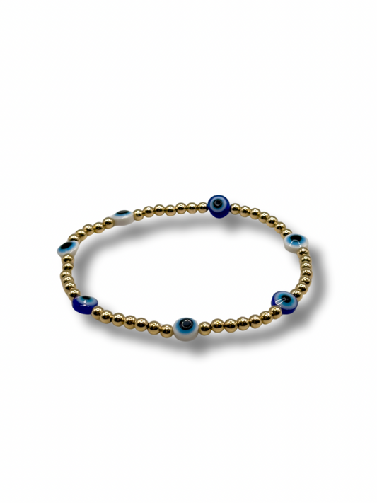 Gold Beaded Evil Eye