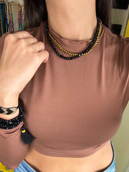 Black Crystalline Necklace